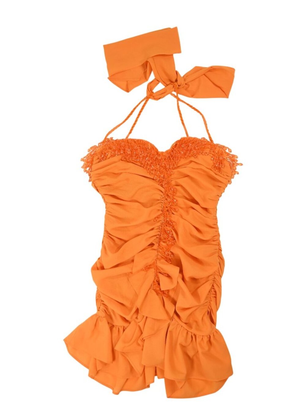 Guizio Embellished Dress in Orange